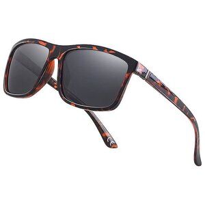 Men's Sports Polarized Sunglasses A40 Glossy Leopard Frame/Grey Lens